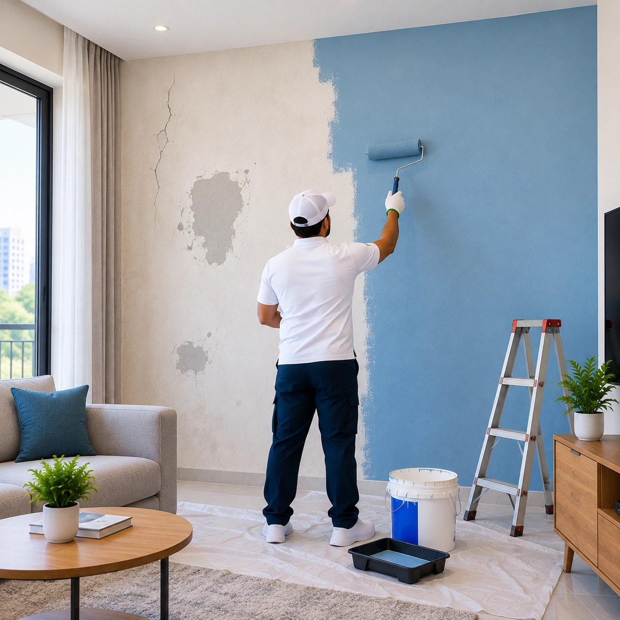 Single Wall Repair & Painting